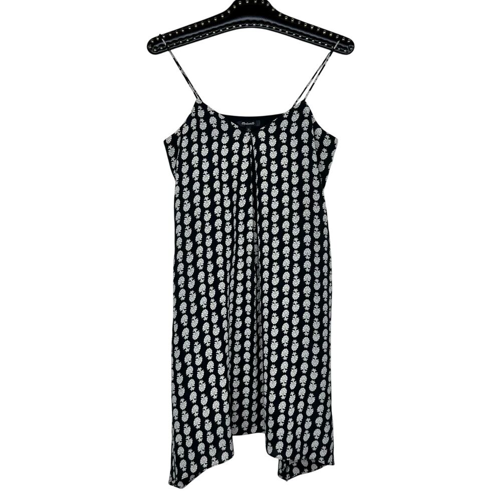 Madewell Bloomstamp V-Neck Silk Trapeze Cami Dress XS NWOT